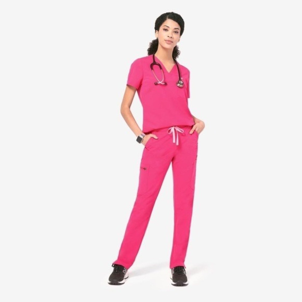 Figs Hot Pink Limited Edition Scrubs SET!! - XS top/Tall XS bottom